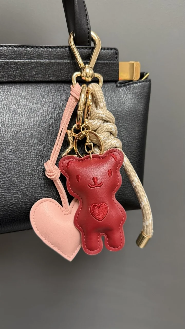 bag charm Bear and Heart boat rope keychain charm accessory gift
